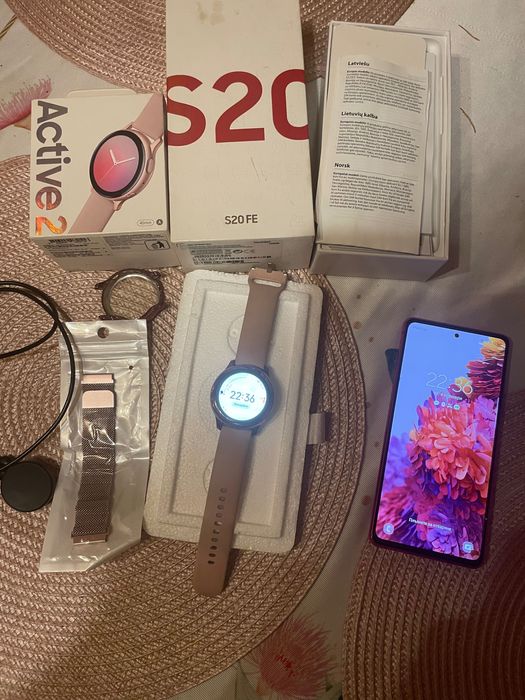 Смартфон Samsung S20 fe и samsung galaxy warch active 2