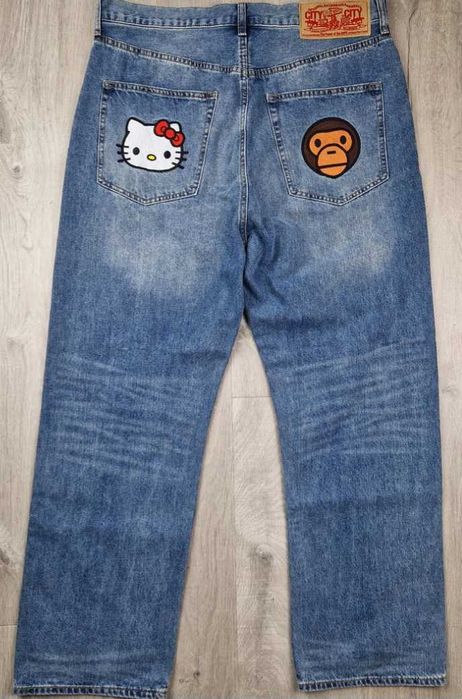 Японски редки дънки Int.bape x Sanrio L-XL
