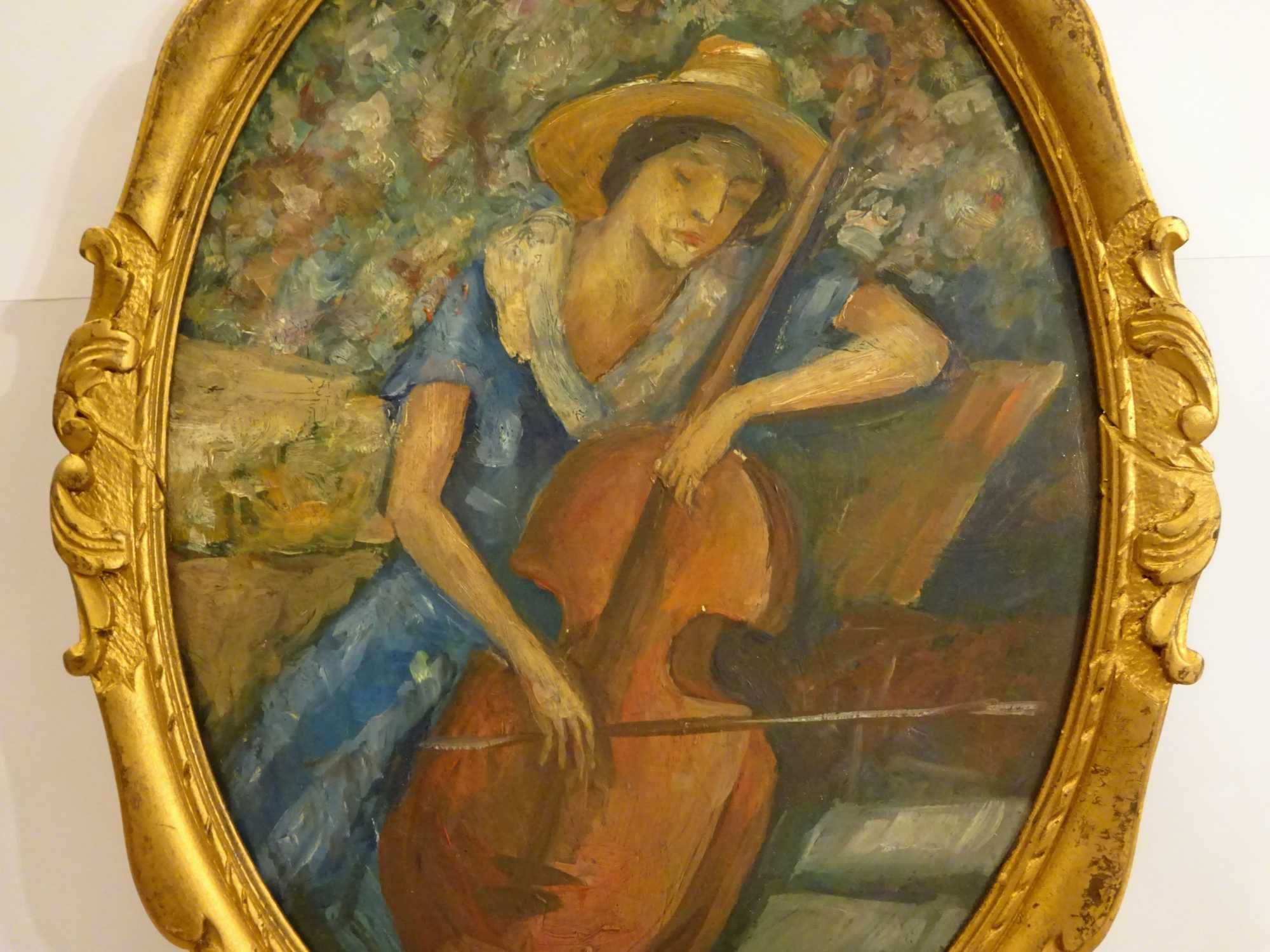 Tablou Ignat Bednarik, ’Fetita cu vioara’- pictura in ulei RARA