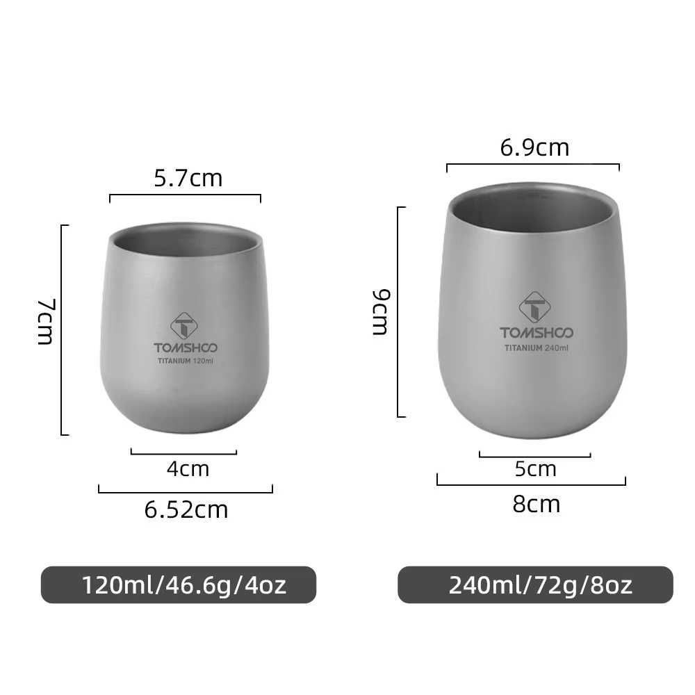 Cana cu perete dublu din titan 120ml/240ml
