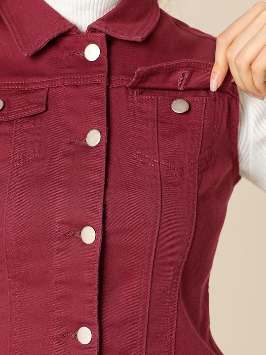 Червено дамско дънково елече,  размер М, ново