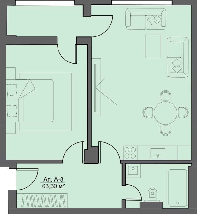 Продава се Двустаен апартамент в Бургас, Изгрев - 63 кв.м за 1239 €/кв.м - Снимка #1