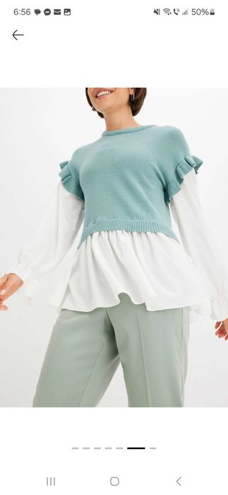 Pulover cu poală și mâneci aplicate, 44-46