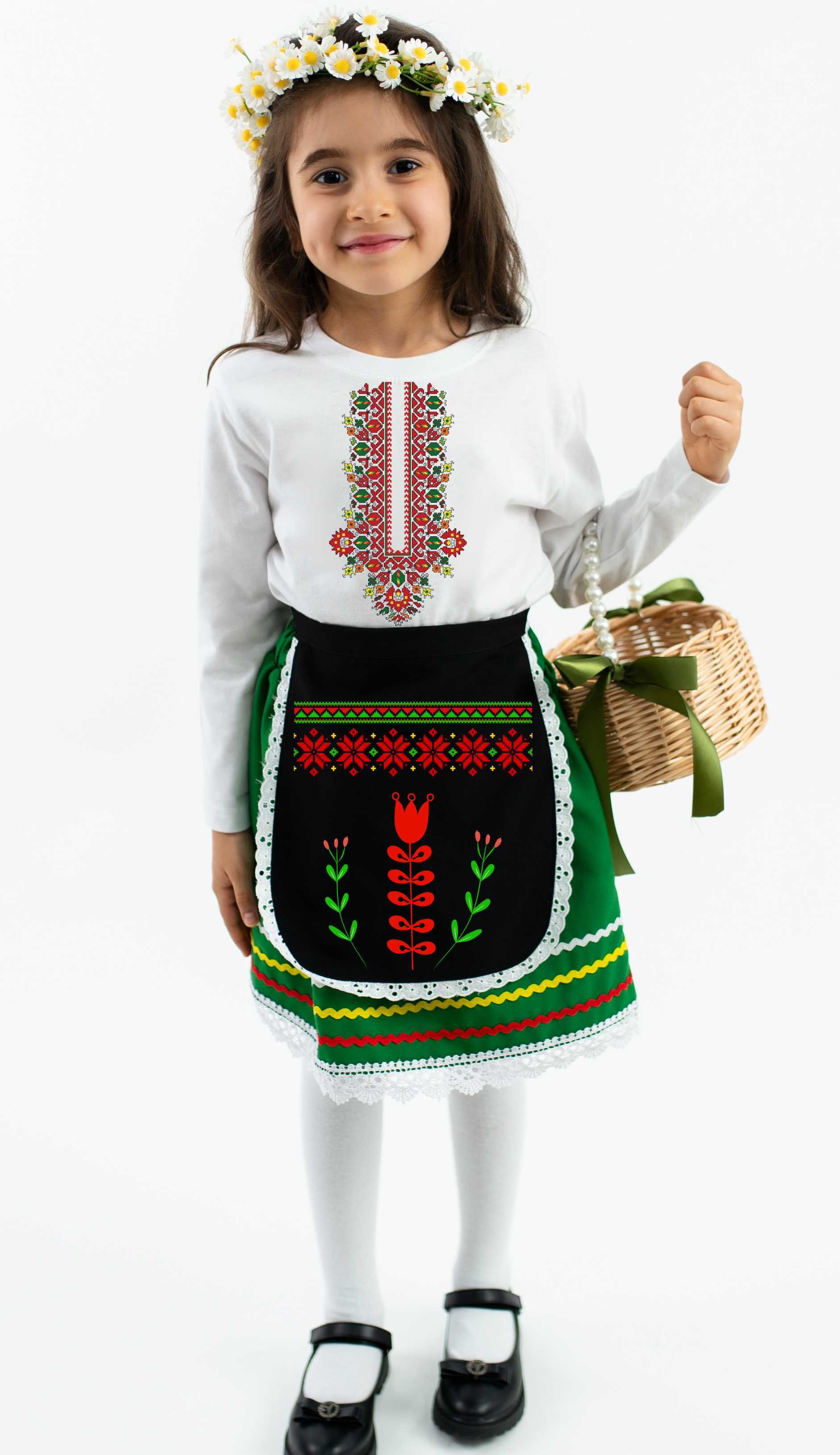 Детска народна носия с принт елементи