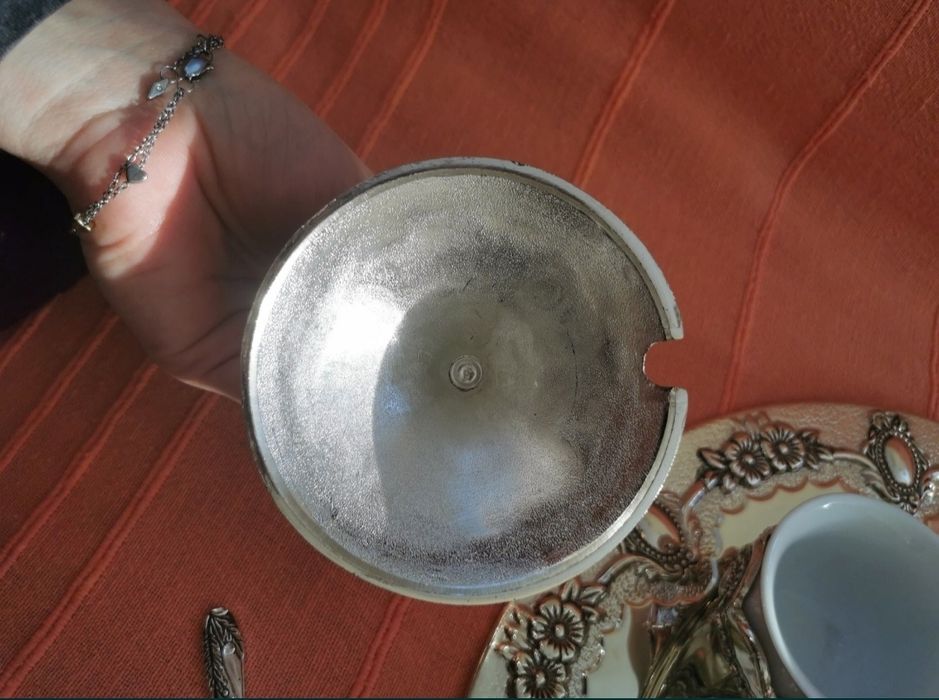 Set 6 cesti cu tava și zaharnita cu lingurita