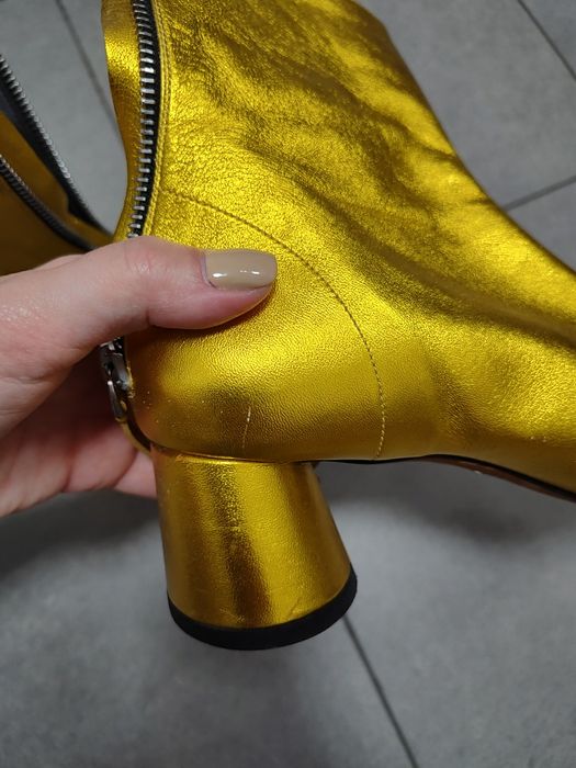 Botine metalice aurii- brand Proenza Schouler