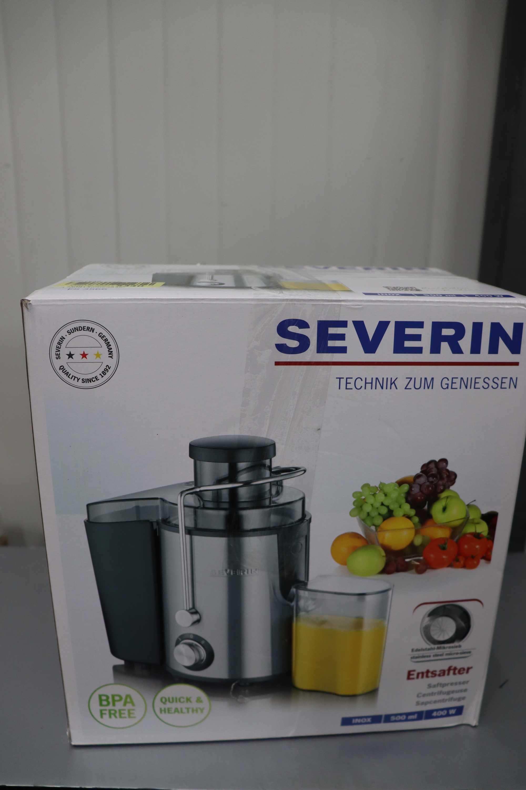 Сокоизстисквачка, SEVERIN, 400W, липсва чашата за сок