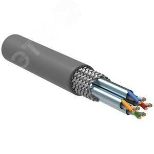 Витая пара S/FTP кат.6A 4х2х23AWG LSZH серый (305м)