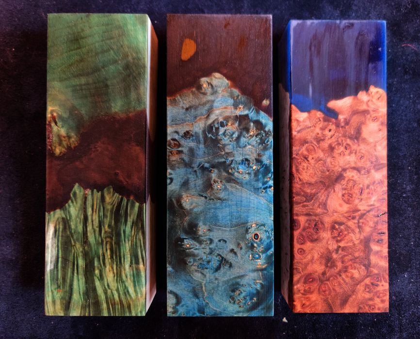 Lemn stabilizat mâner,plasele,cuțit, briceag , hibrid