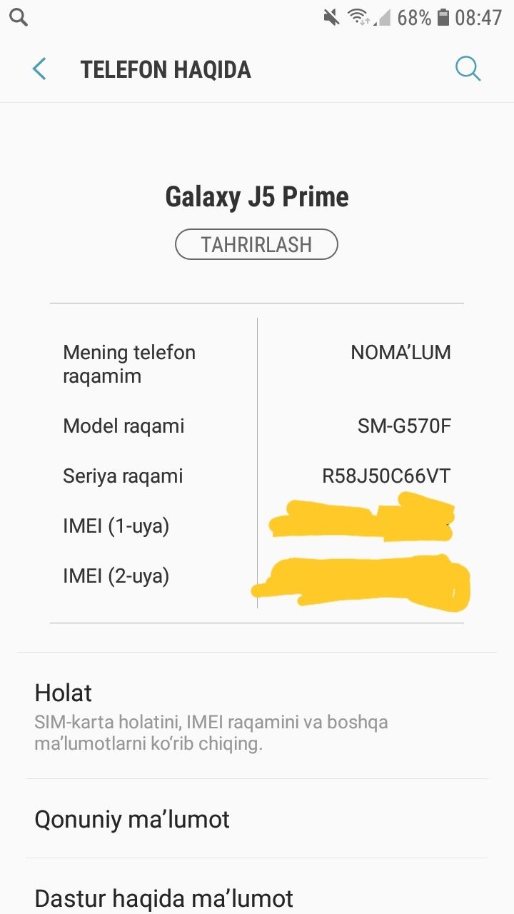 Samsung J5 prime 16GB Sotiladi