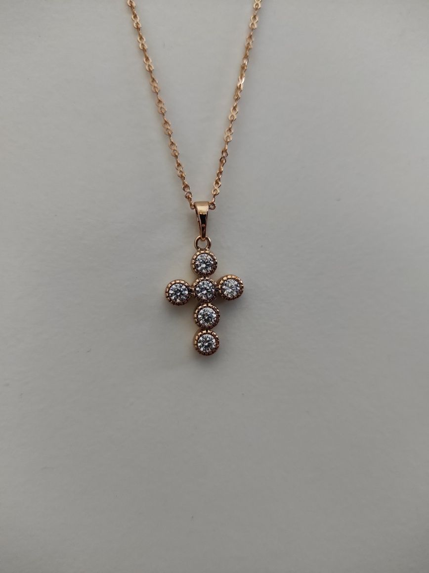 Colier Cruce Rose Gold Plated