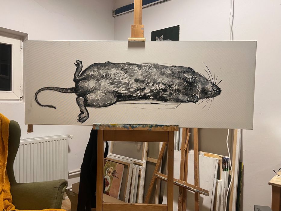 Tablou, pictură în acrilic pe pânză, 160x60 cm