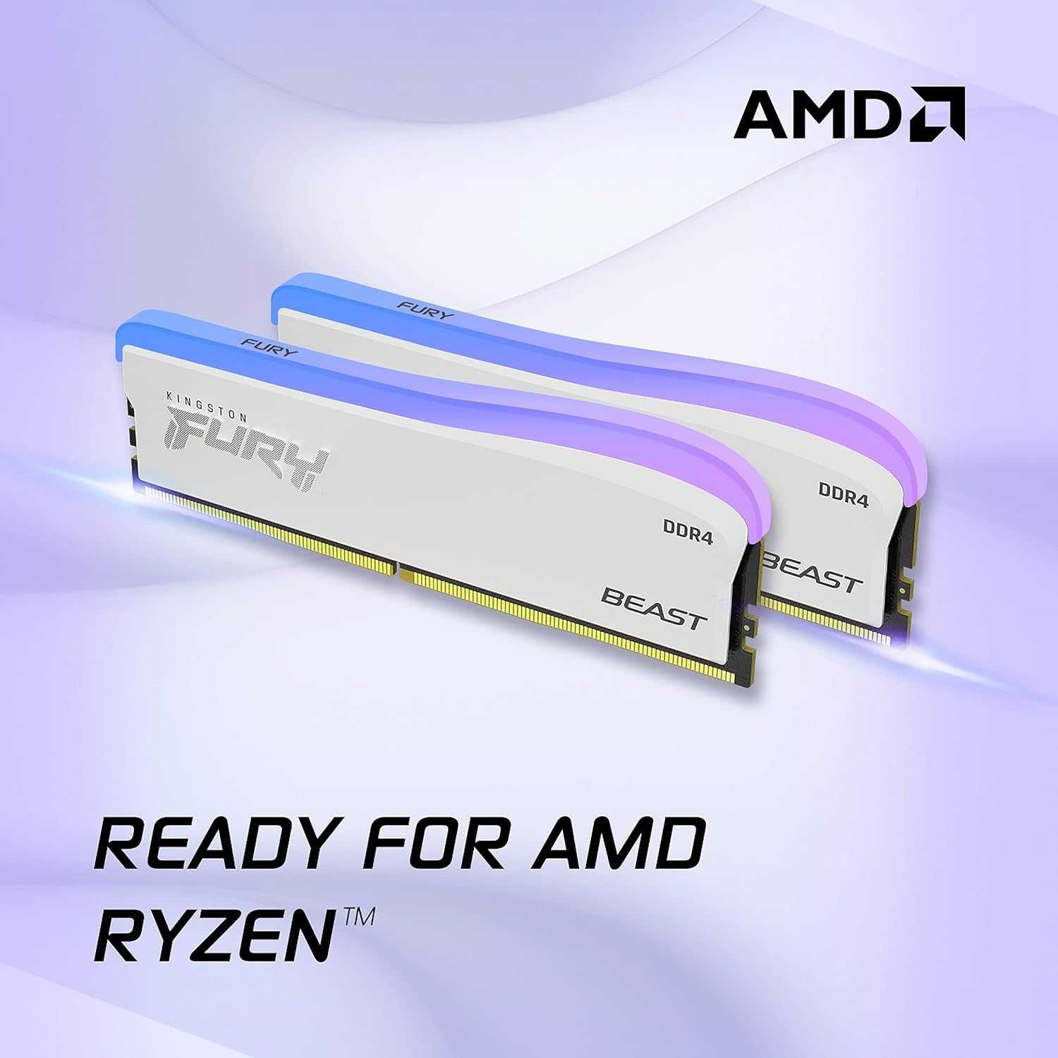 Рам памет Kingston FURY Beast White RGB 16GB(2x8GB) DDR4 3600MHz