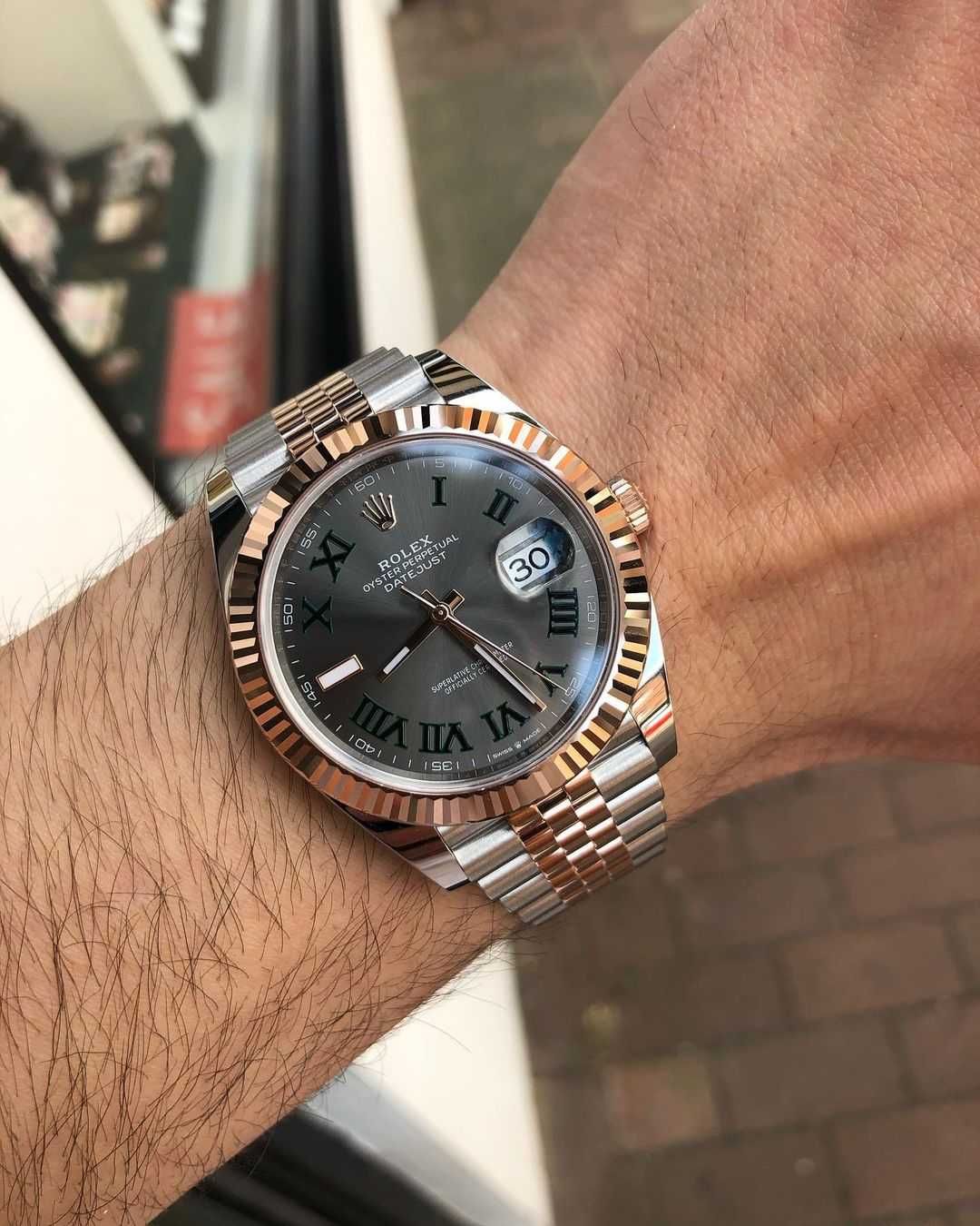 Rolex datejust 41mm Wimbledon розово злато