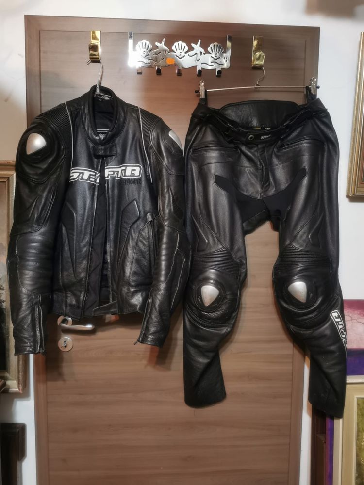 Costum/ combinezon geaca si pantaloni piele moto streetfighter