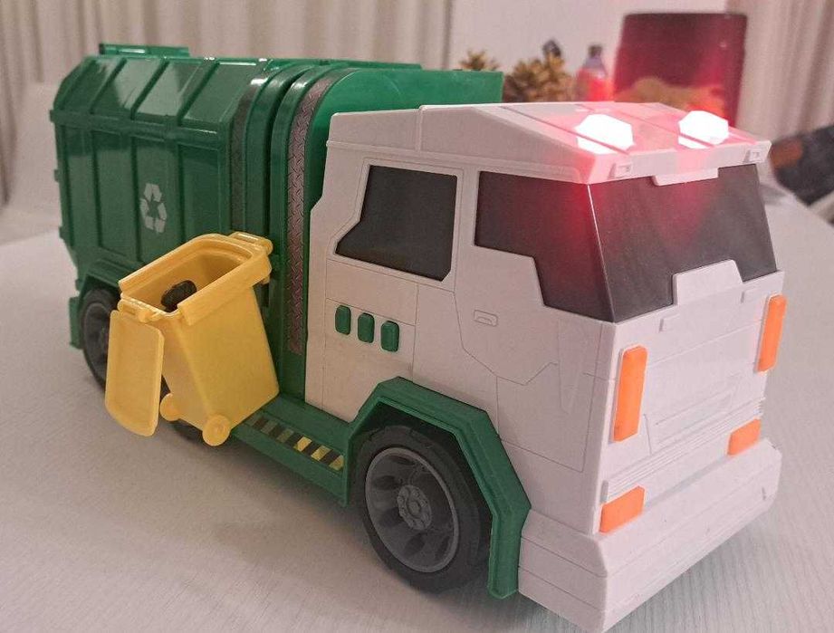 NOU- Masina gunoi MARE,40 cm/15 cm/20 cm, 6 sunete, lumini,pubela, sac