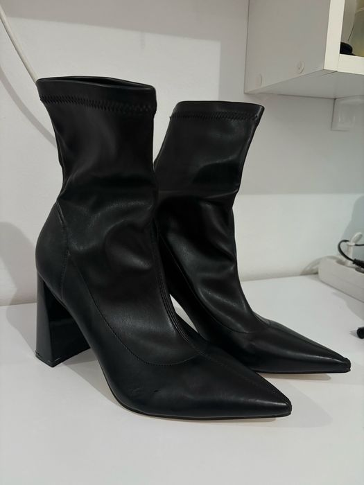 ghete stiletto cu toc gros