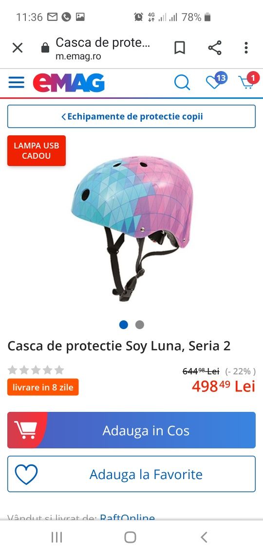 Casca de protectie Soy Luna, seria a 2-a, noua, in cutie