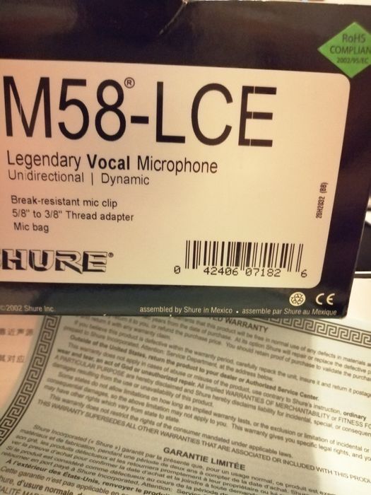 Microfon Profesional Original Shure SM58 cardioid Made in Mexic 2005