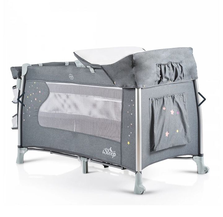 Бебешка кошара CANGAROO Isleep сива
