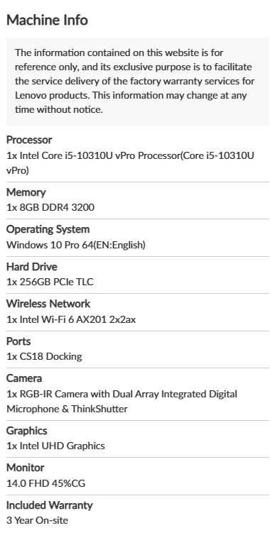 Лаптоп Lenovo Thinkpad T14s G1, i5-10310U, 8GB RAM, 256GB nVME, WIN 11