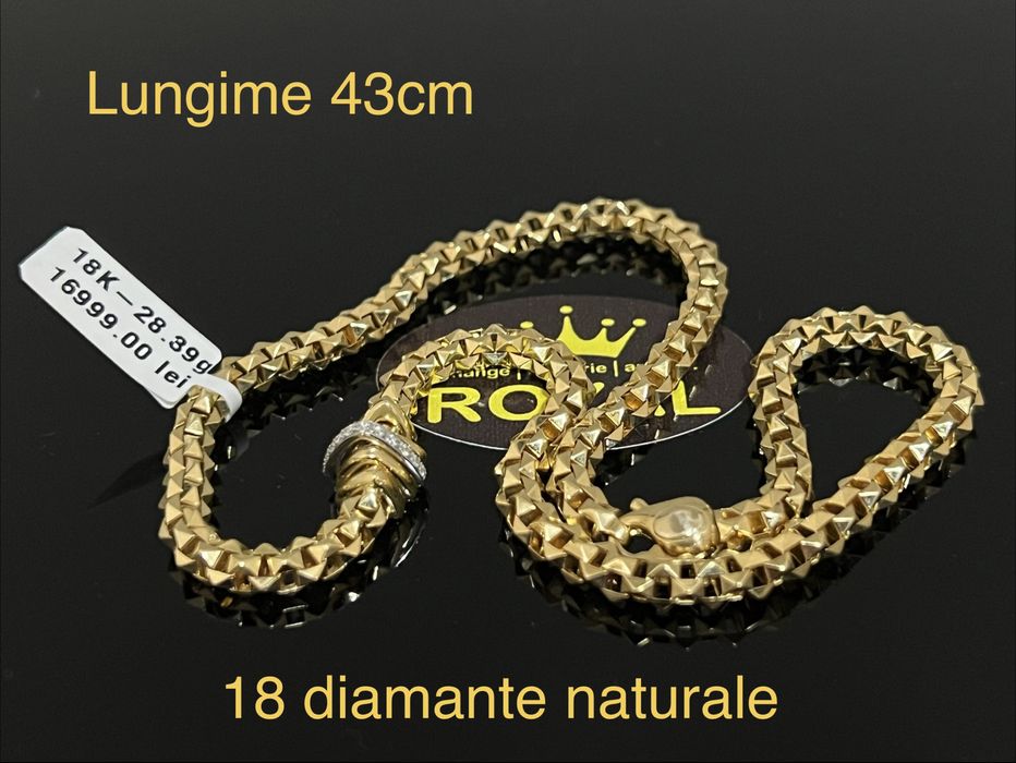 Bijuteria Royal CB : Colier damă aur 18K 28,39gr Diamante naturale