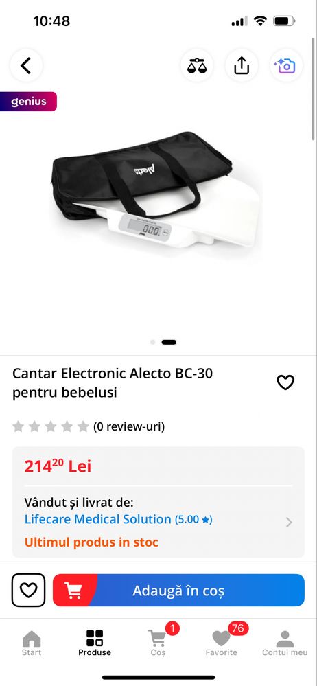 Cantar digital copii max. 20Kg, BC30, Alecto