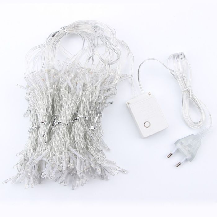 Коледна украса-Лед светеща завеса 300/60см