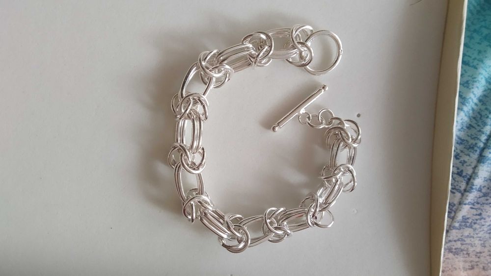 Масивен мъжки, сребърен ланец/гривна/комплект.12 различни. В кутия.