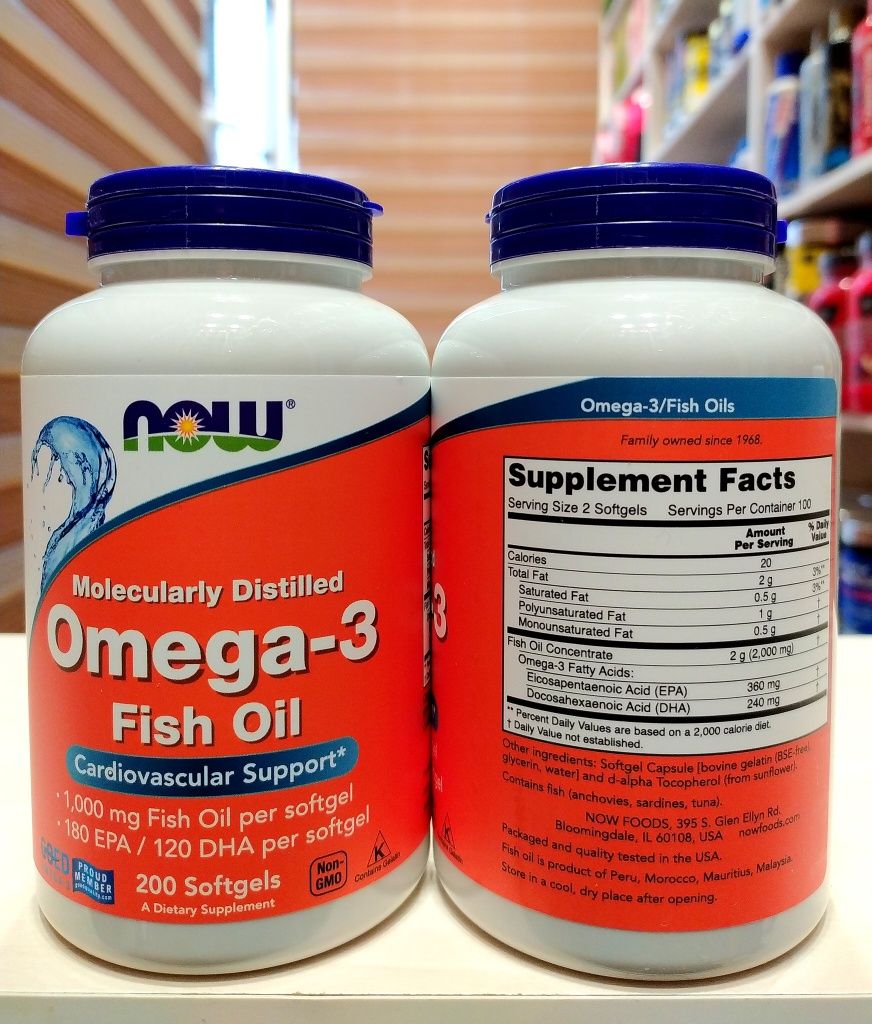 Omega 3 от Now Foods 200 капсул.