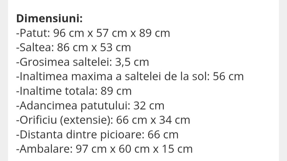 Pătuț bebeluși ca nou