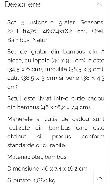 Vând set ustensile  grătar nou!