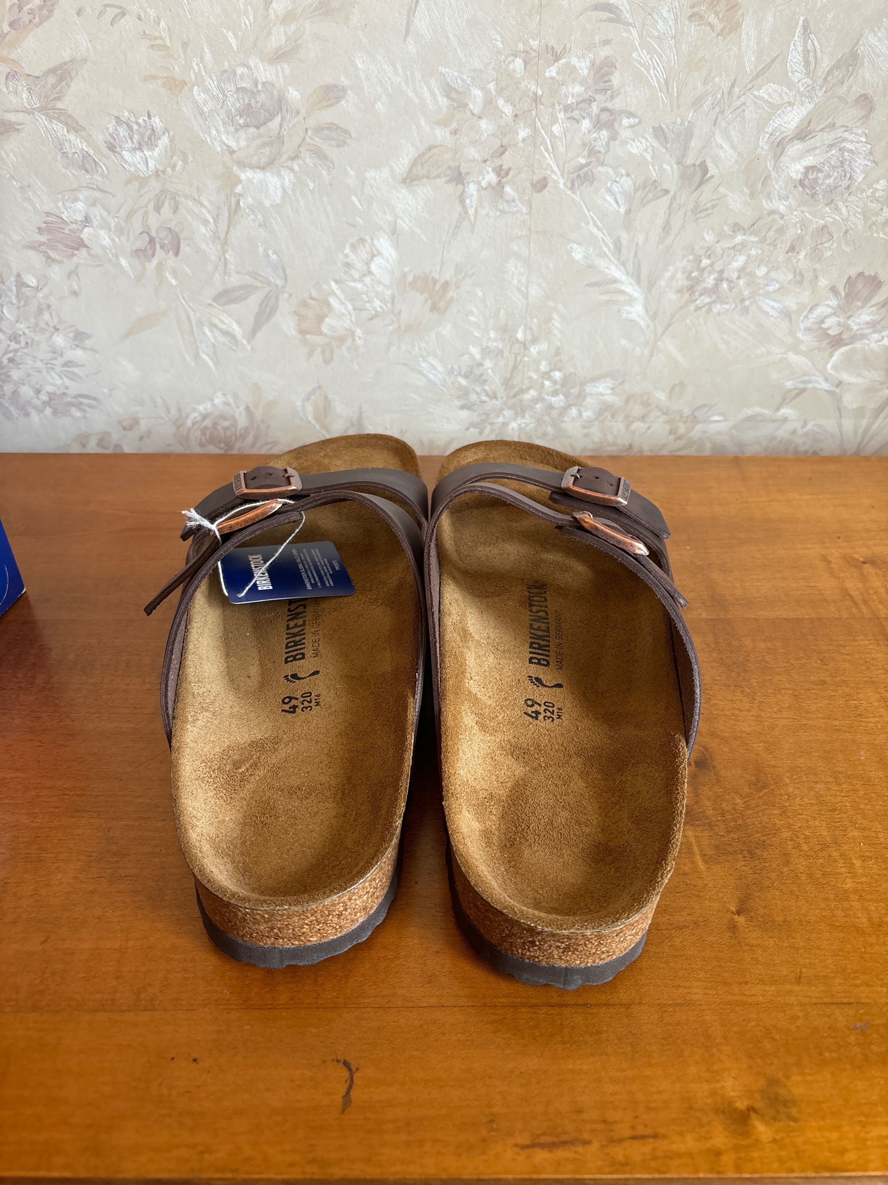 Slapi piele barbati*Birkenstock* Arizona Habana,marimea 49 / US 16