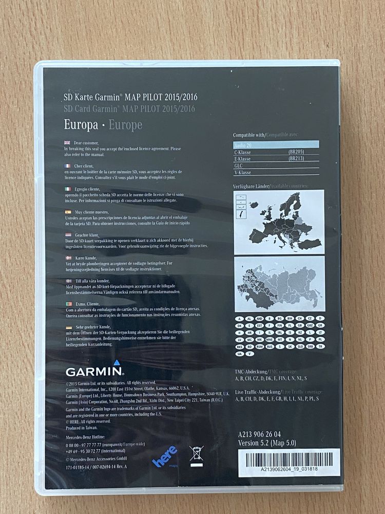 Card Original Mercedes Garmin MAP PILOT Europe/Ro 2015/2016 Audio 20