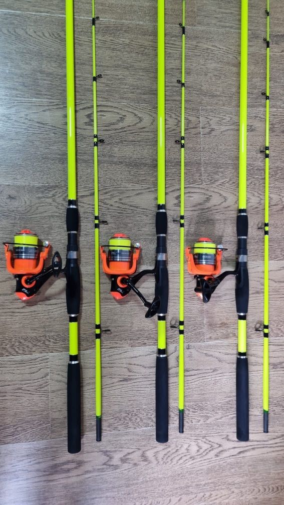 SET 3 Lansete Feeder 3.0m ROBINHAN Bolentino + 3 Mulinete FL QC5000