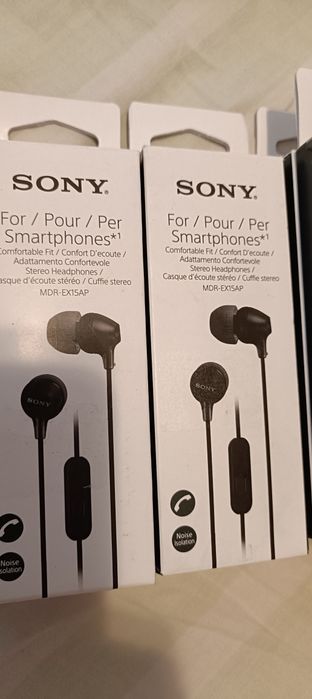 Casti In-Ear Sony MDR-EX15APB cu fir Microfon Negru