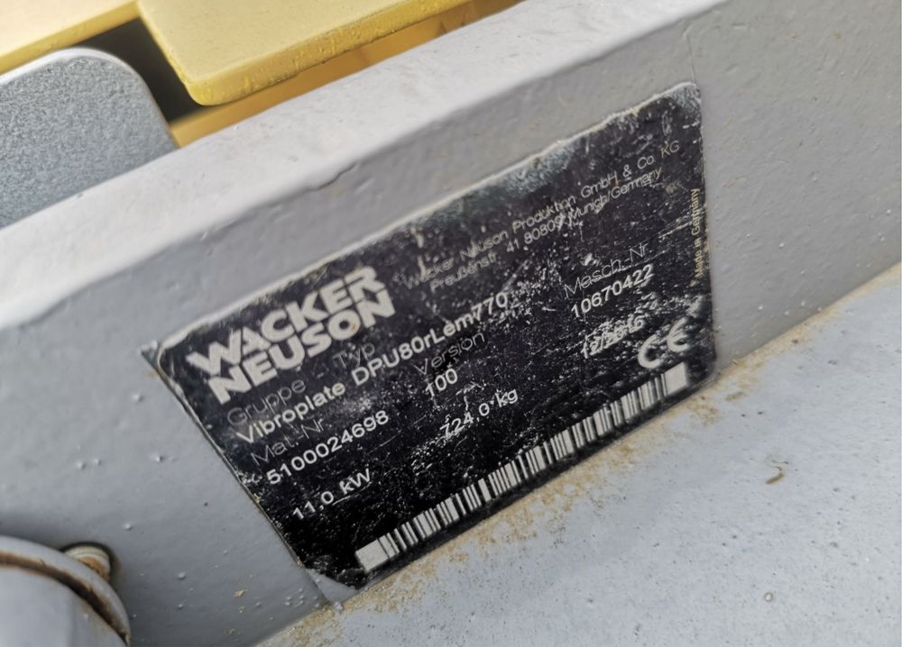 Placa compactoare WACKER DPU 80.  De 725kg