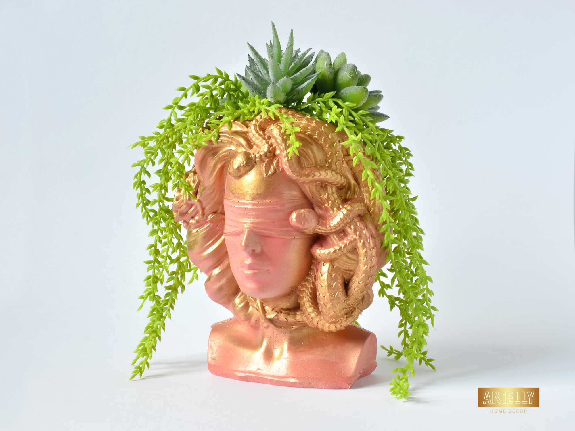 Декоративна саксия с форма на глава на гръцка богиня / Подарък за жена