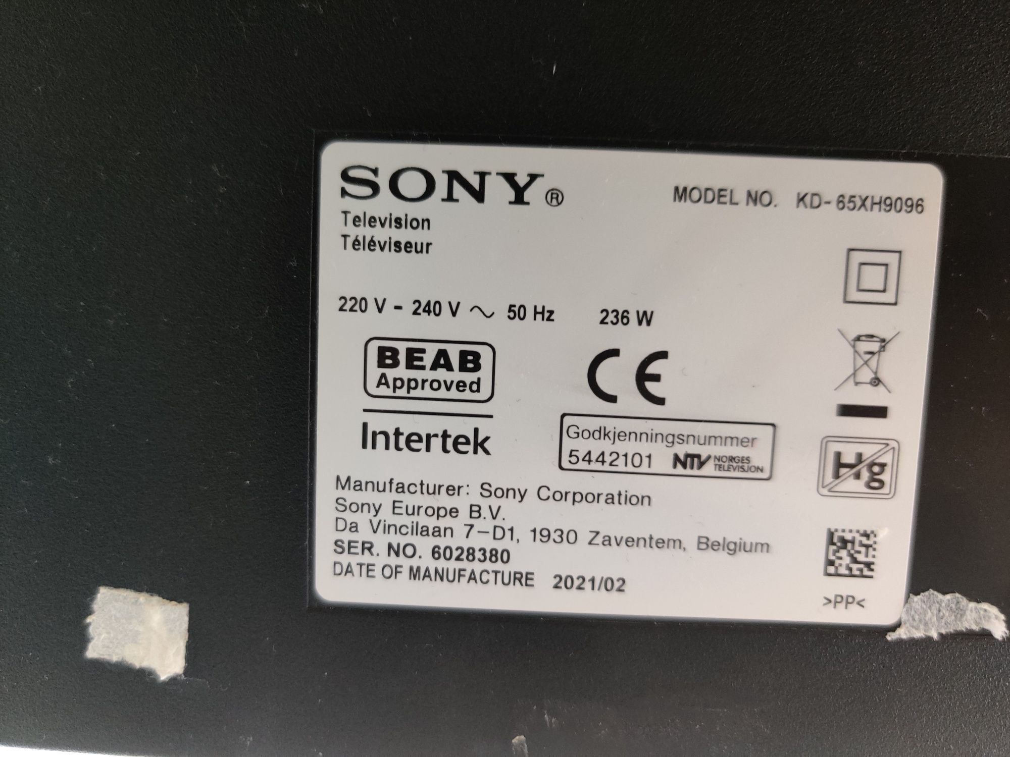 Televizor Sony 65XH9096, 163.9 cm 4K 2021