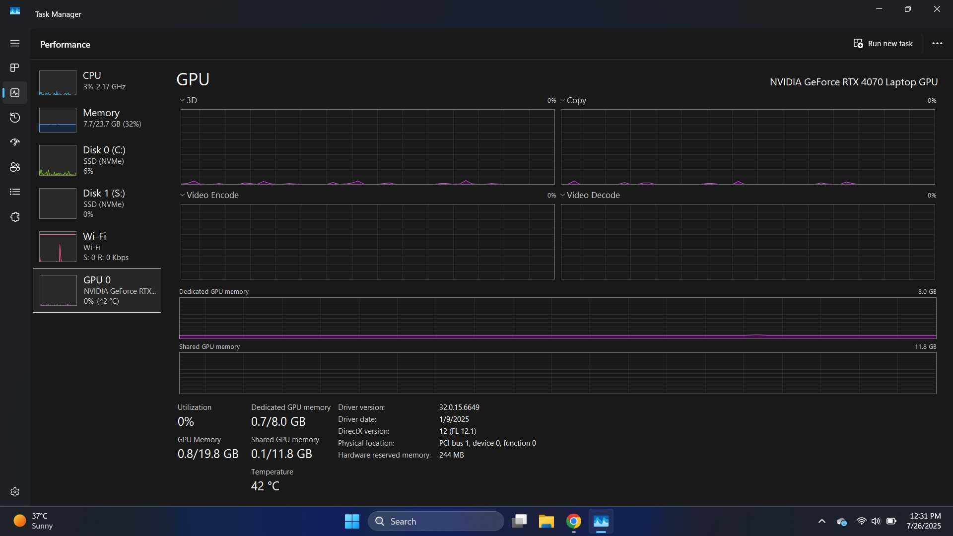 Laptop Gaming Lenovo LOQ Rayzen 7, RTX 4070, 24 GB RAM 1.5 TB