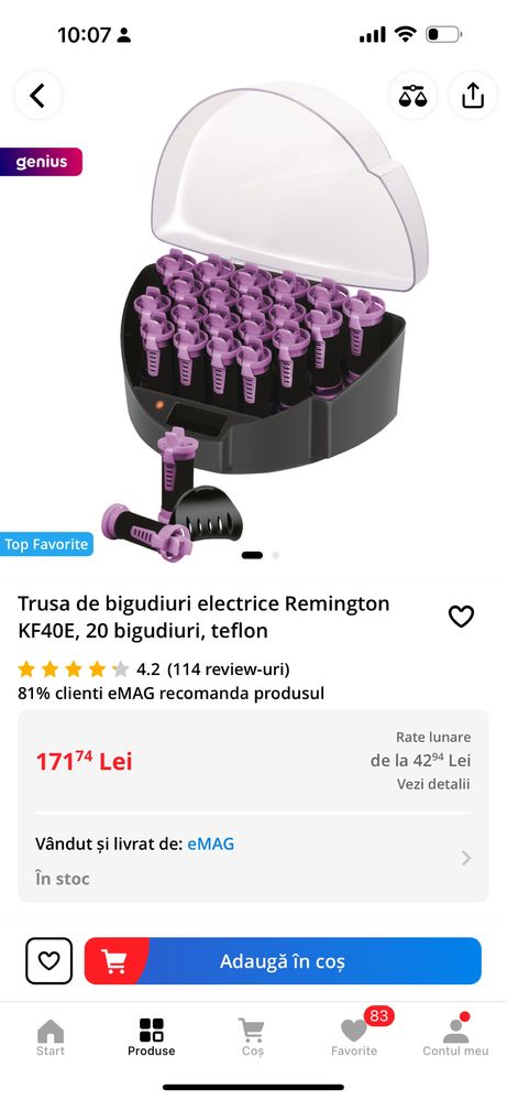 Trusa de bigudiuri electrice Remington KF40E, 20 bigudiuri, teflon