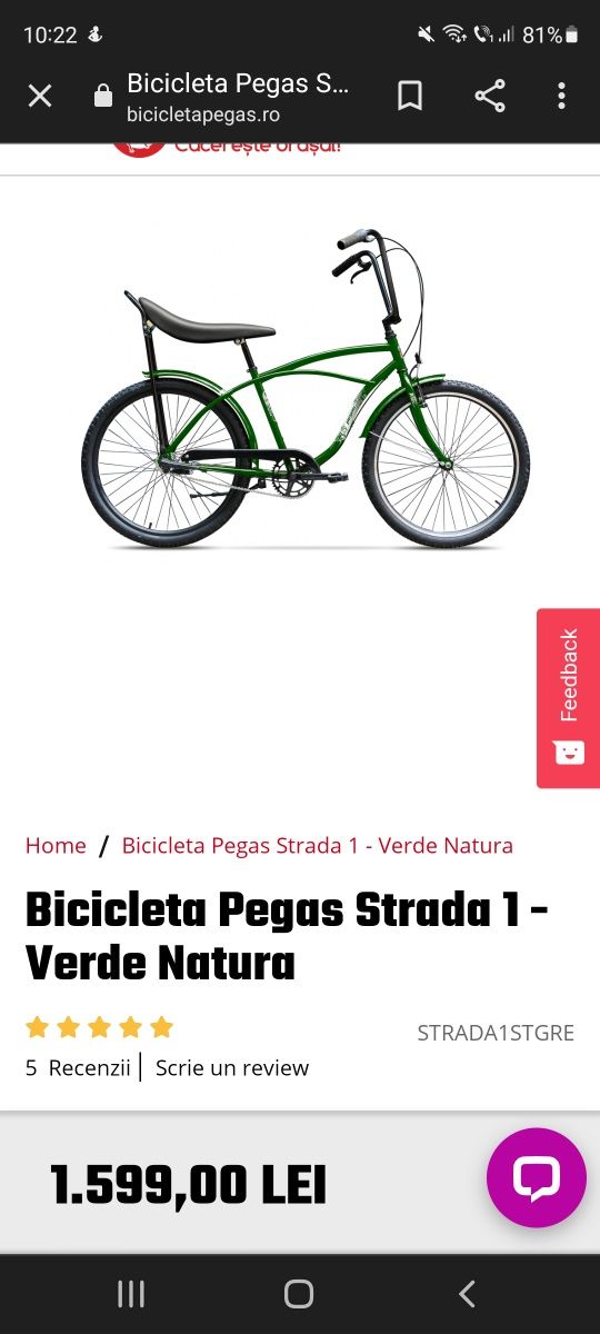 Bicicletă Pegas Verde