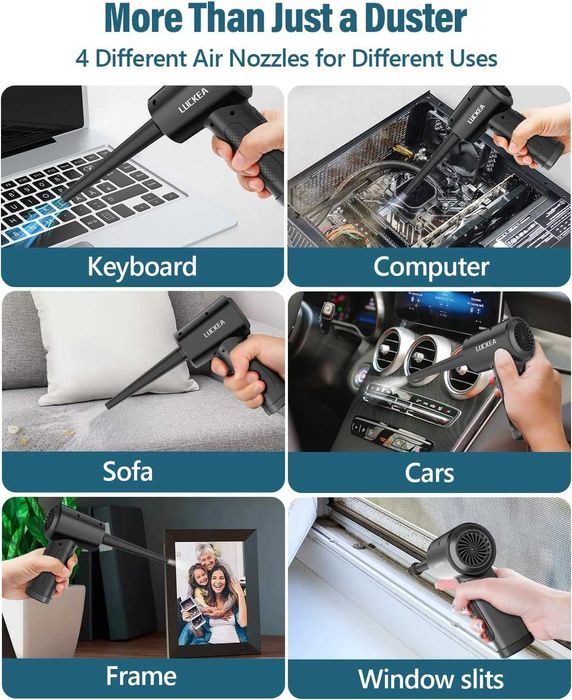 Преносим компресор за почистване на клавиатури, компютри, 6000mAh