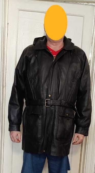 Куртка кожаная мужская с подстёжкой. Размер 54-56.
