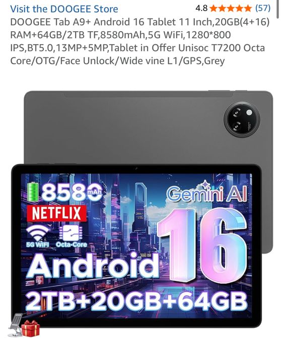 Tableta doogee 11 inch 64 gb noua sigilata