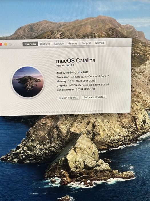 Apple Imac • procesor i7• 16gb ram• SSD 240gb• 21,5 inch