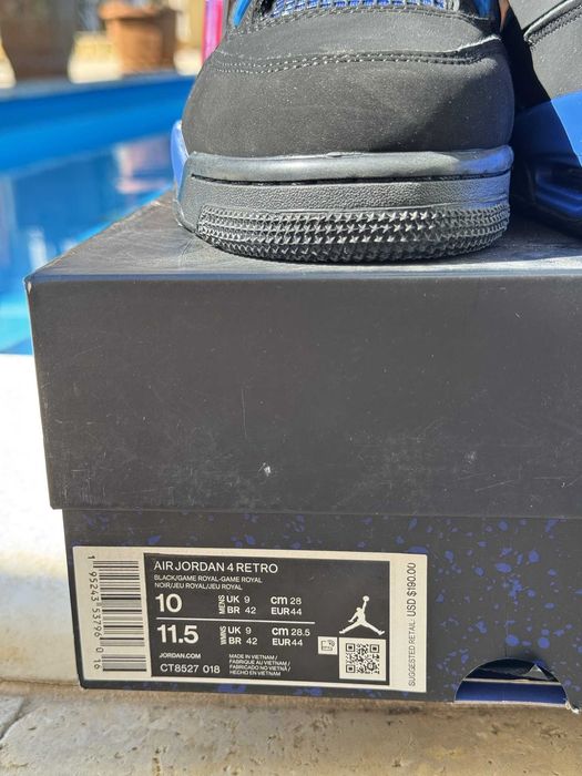 Jordan 4 Game Royal 44 EUR Кецове Нови + Кутия