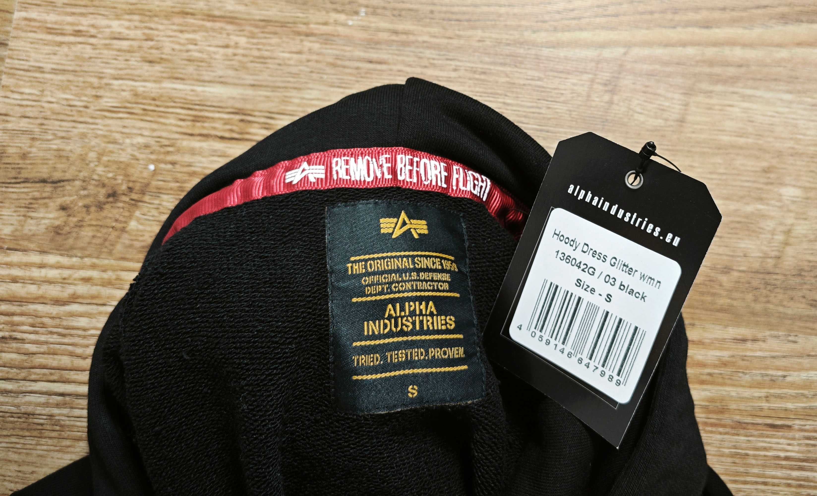 Alpha Industries дамска рокля с качулка туника размер S Нова