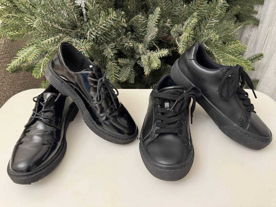 Кожаные лакированные туфли /лоферы /кеды NEXT, размер 37