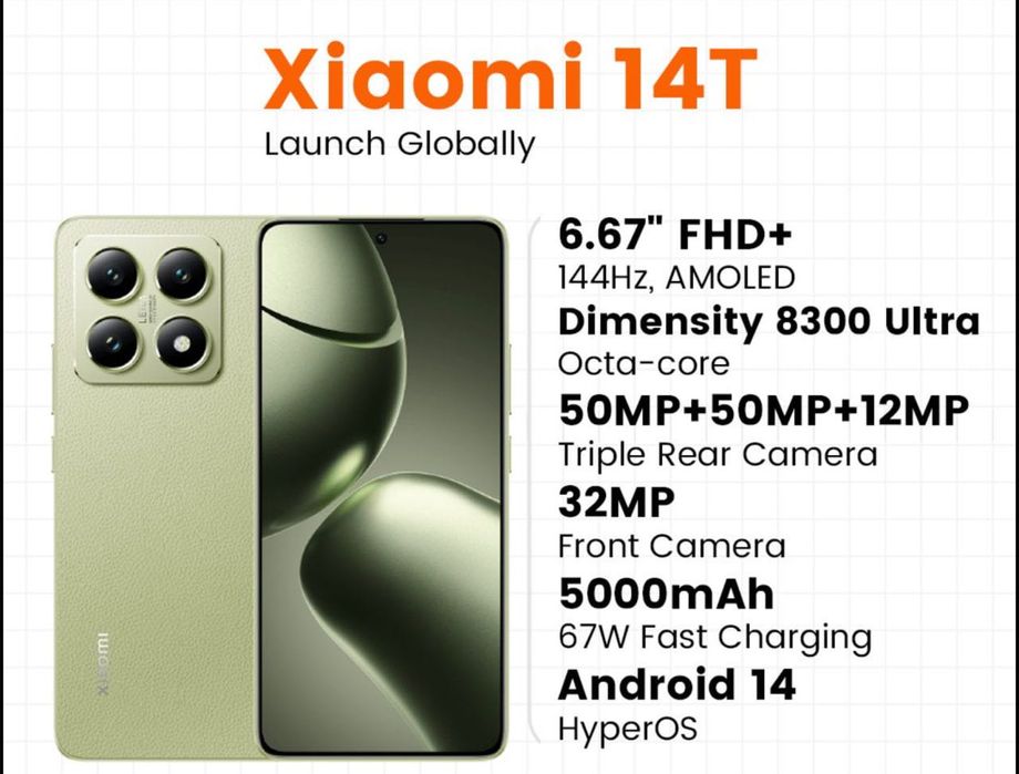 XIAOMI 14T 5G | Новый | Телефон | Гарантия | Доставка по Узбекистану